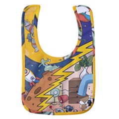 Astronaut Moon Monsters Spaceship Universe Space Cosmos Baby Bib by Maspions