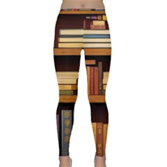 Book Nook Books Bookshelves Comfortable Cozy Literature Library Study Reading Room Fiction Entertain Classic Yoga Leggings by Maspions