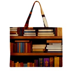 Book Nook Books Bookshelves Comfortable Cozy Literature Library Study Reading Room Fiction Entertain Zipper Mini Tote Bag