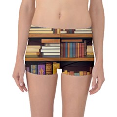 Book Nook Books Bookshelves Comfortable Cozy Literature Library Study Reading Room Fiction Entertain Boyleg Bikini Bottoms by Maspions