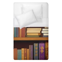 Book Nook Books Bookshelves Comfortable Cozy Literature Library Study Reading Room Fiction Entertain Duvet Cover (single Size)