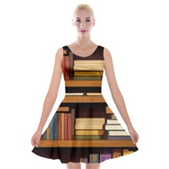 Book Nook Books Bookshelves Comfortable Cozy Literature Library Study Reading Room Fiction Entertain Velvet Skater Dress