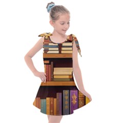 Book Nook Books Bookshelves Comfortable Cozy Literature Library Study Reading Room Fiction Entertain Kids  Tie Up Tunic Dress by Maspions