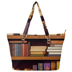 Book Nook Books Bookshelves Comfortable Cozy Literature Library Study Reading Room Fiction Entertain Full Print Shoulder Bag