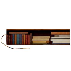 Book Nook Books Bookshelves Comfortable Cozy Literature Library Study Reading Room Fiction Entertain Roll Up Canvas Pencil Holder (l) by Maspions