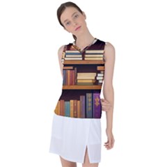 Book Nook Books Bookshelves Comfortable Cozy Literature Library Study Reading Room Fiction Entertain Women s Sleeveless Sports Top