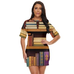 Book Nook Books Bookshelves Comfortable Cozy Literature Library Study Reading Room Fiction Entertain Just Threw It On Dress by Maspions