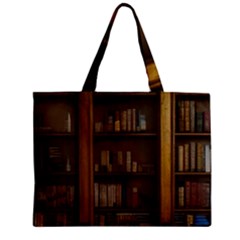 Books Book Shelf Shelves Knowledge Book Cover Gothic Old Ornate Library Zipper Mini Tote Bag by Maspions