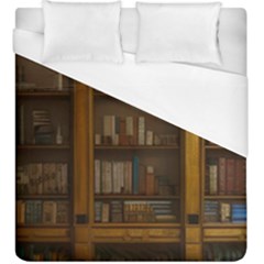 Books Book Shelf Shelves Knowledge Book Cover Gothic Old Ornate Library Duvet Cover (king Size) by Maspions