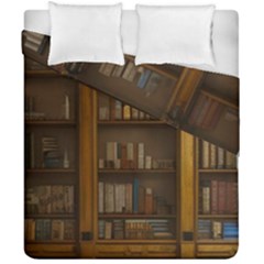 Books Book Shelf Shelves Knowledge Book Cover Gothic Old Ornate Library Duvet Cover Double Side (california King Size) by Maspions