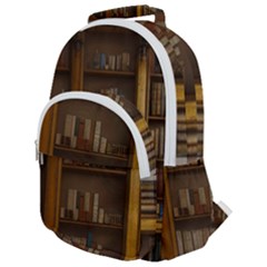 Books Book Shelf Shelves Knowledge Book Cover Gothic Old Ornate Library Rounded Multi Pocket Backpack by Maspions