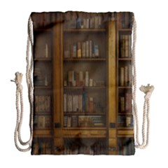 Books Book Shelf Shelves Knowledge Book Cover Gothic Old Ornate Library Drawstring Bag (large)