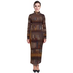 Books Book Shelf Shelves Knowledge Book Cover Gothic Old Ornate Library Turtleneck Maxi Dress