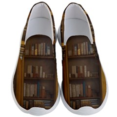 Books Book Shelf Shelves Knowledge Book Cover Gothic Old Ornate Library Men s Lightweight Slip Ons