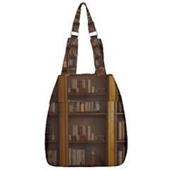 Books Book Shelf Shelves Knowledge Book Cover Gothic Old Ornate Library Center Zip Backpack by Maspions