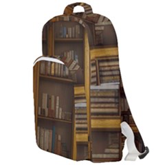 Books Book Shelf Shelves Knowledge Book Cover Gothic Old Ornate Library Double Compartment Backpack