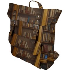 Books Book Shelf Shelves Knowledge Book Cover Gothic Old Ornate Library Buckle Up Backpack by Maspions