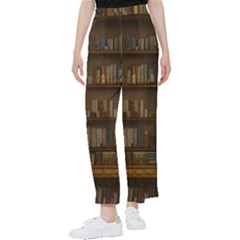 Books Book Shelf Shelves Knowledge Book Cover Gothic Old Ornate Library Women s Pants 