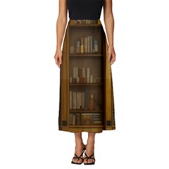 Books Book Shelf Shelves Knowledge Book Cover Gothic Old Ornate Library Classic Midi Chiffon Skirt