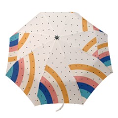 Abstract Geometric Bauhaus Polka Dots Retro Memphis Rainbow Folding Umbrellas