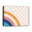 Abstract Geometric Bauhaus Polka Dots Retro Memphis Rainbow Deluxe Canvas 16  x 12  (Stretched)  View1