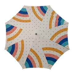 Abstract Geometric Bauhaus Polka Dots Retro Memphis Rainbow Golf Umbrellas