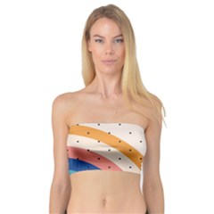 Abstract Geometric Bauhaus Polka Dots Retro Memphis Rainbow Bandeau Top by Maspions