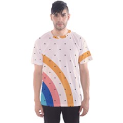 Abstract Geometric Bauhaus Polka Dots Retro Memphis Rainbow Men s Sport Mesh T-shirt