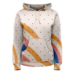 Abstract Geometric Bauhaus Polka Dots Retro Memphis Rainbow Women s Pullover Hoodie by Maspions