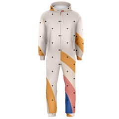 Abstract Geometric Bauhaus Polka Dots Retro Memphis Rainbow Hooded Jumpsuit (men)