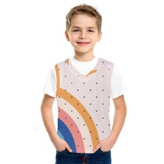 Abstract Geometric Bauhaus Polka Dots Retro Memphis Rainbow Kids  Basketball Tank Top