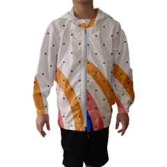 Abstract Geometric Bauhaus Polka Dots Retro Memphis Rainbow Kids  Hooded Windbreaker