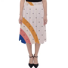 Abstract Geometric Bauhaus Polka Dots Retro Memphis Rainbow Classic Midi Skirt