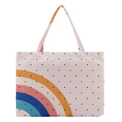 Abstract Geometric Bauhaus Polka Dots Retro Memphis Rainbow Medium Tote Bag