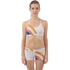 Abstract Geometric Bauhaus Polka Dots Retro Memphis Rainbow Back Web Gym Set by Maspions