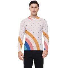 Abstract Geometric Bauhaus Polka Dots Retro Memphis Rainbow Men s Long Sleeve Rash Guard by Maspions