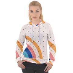 Abstract Geometric Bauhaus Polka Dots Retro Memphis Rainbow Women s Overhead Hoodie by Maspions