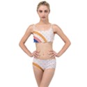 Abstract Geometric Bauhaus Polka Dots Retro Memphis Rainbow Layered Top Bikini Set View1