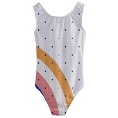 Abstract Geometric Bauhaus Polka Dots Retro Memphis Rainbow Kids  Cut-out Back One Piece Swimsuit