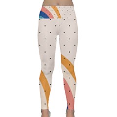 Abstract Geometric Bauhaus Polka Dots Retro Memphis Rainbow Lightweight Velour Classic Yoga Leggings by Maspions