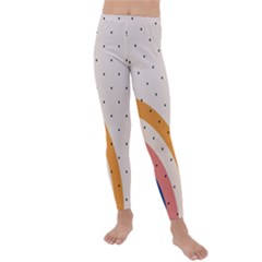 Abstract Geometric Bauhaus Polka Dots Retro Memphis Rainbow Kids  Lightweight Velour Leggings