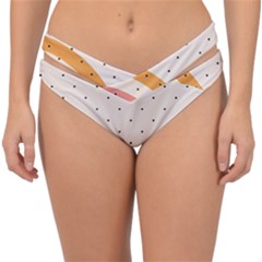 Abstract Geometric Bauhaus Polka Dots Retro Memphis Rainbow Double Strap Halter Bikini Bottoms