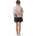 Abstract Geometric Bauhaus Polka Dots Retro Memphis Rainbow Kids  V-Neck Horn Sleeve Blouse View2