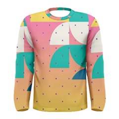 Abstract Geometric Bauhaus Polka Dots Retro Memphis Art Men s Long Sleeve T-shirt