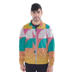 Abstract Geometric Bauhaus Polka Dots Retro Memphis Art Men s Windbreaker by Maspions