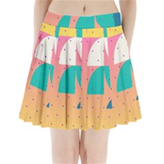 Abstract Geometric Bauhaus Polka Dots Retro Memphis Art Pleated Mini Skirt