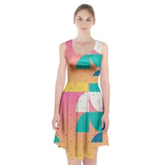 Abstract Geometric Bauhaus Polka Dots Retro Memphis Art Racerback Midi Dress by Maspions