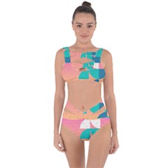 Abstract Geometric Bauhaus Polka Dots Retro Memphis Art Bandaged Up Bikini Set 