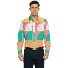 Abstract Geometric Bauhaus Polka Dots Retro Memphis Art Men s Long Sleeve  Shirt by Maspions