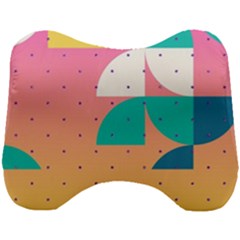 Abstract Geometric Bauhaus Polka Dots Retro Memphis Art Head Support Cushion by Maspions